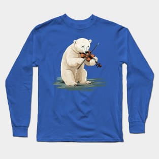 Polar Bear Playing Violin Long Sleeve T-Shirt